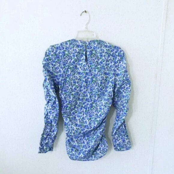 Zara Lightweight Floral Top Blue White XS - Picture 6 of 13